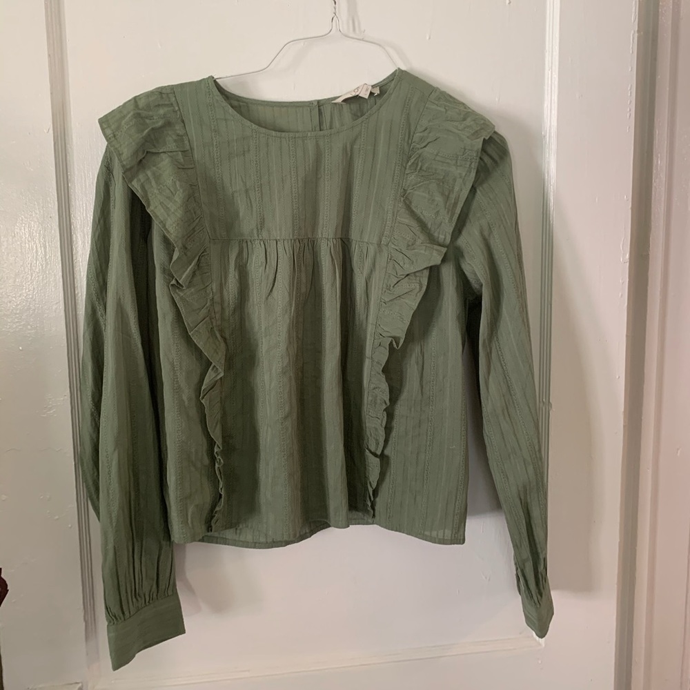 NWT Loft Ruffle Cropped Blouse